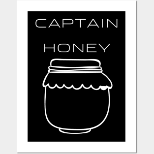 Captain Honey Typography White Design Posters and Art